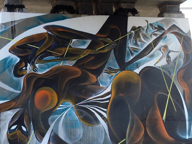 Mik Shida, Mural for Pillars Project (detail), 2014.